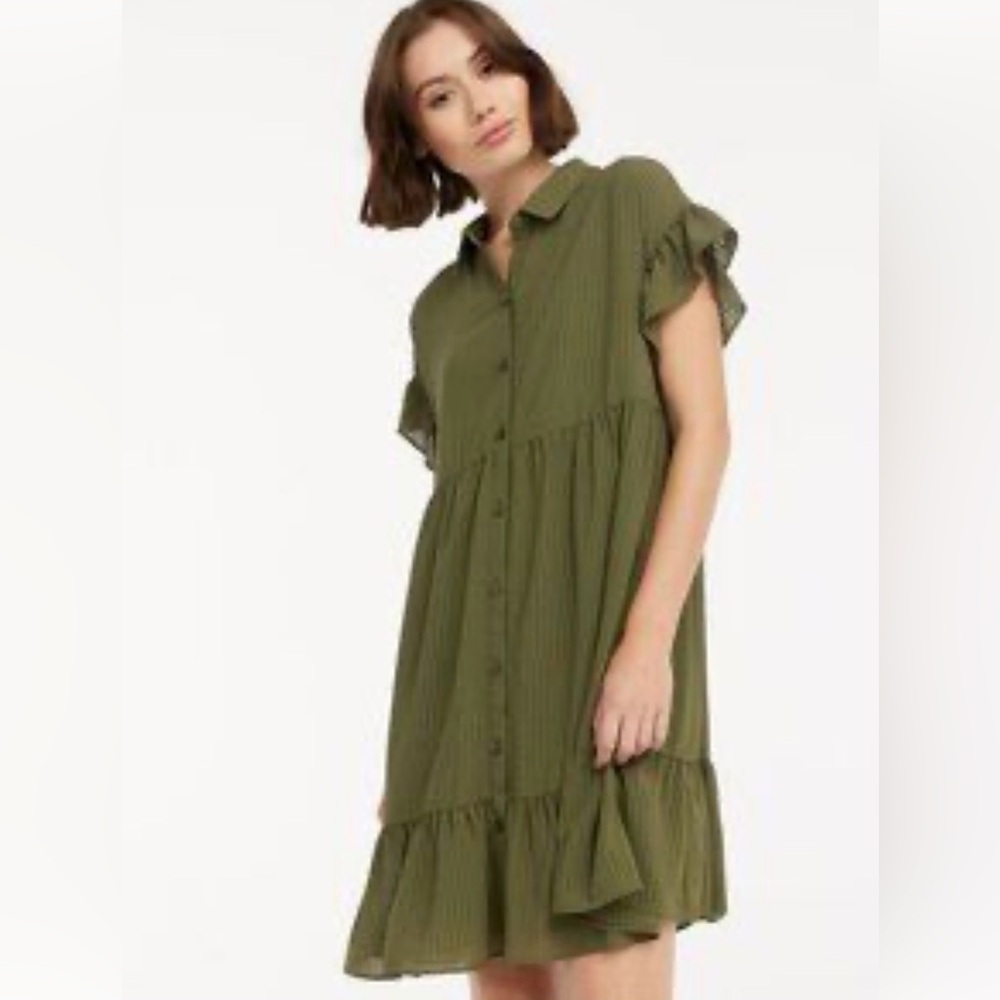 Reitmans Olive Button-Down Dress